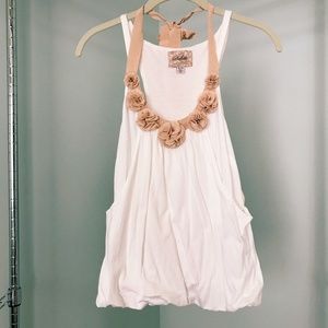 Deletta Rosette Bubble Hem Tank